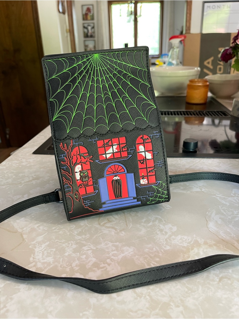 Mad Engine Halloween Vampire Haunted House Crossbody Shoulder Bag Purse NWOT